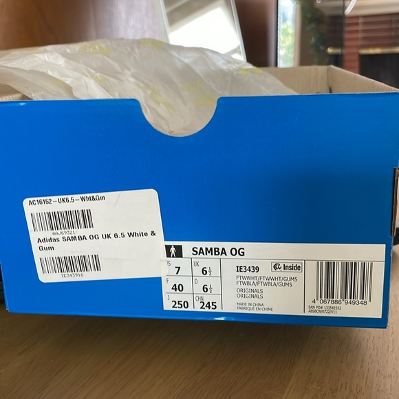 Adidas Samba OG white & gum (women’s US 8/ men’s size US 7) BRAND NEW - Picture 8 of 10